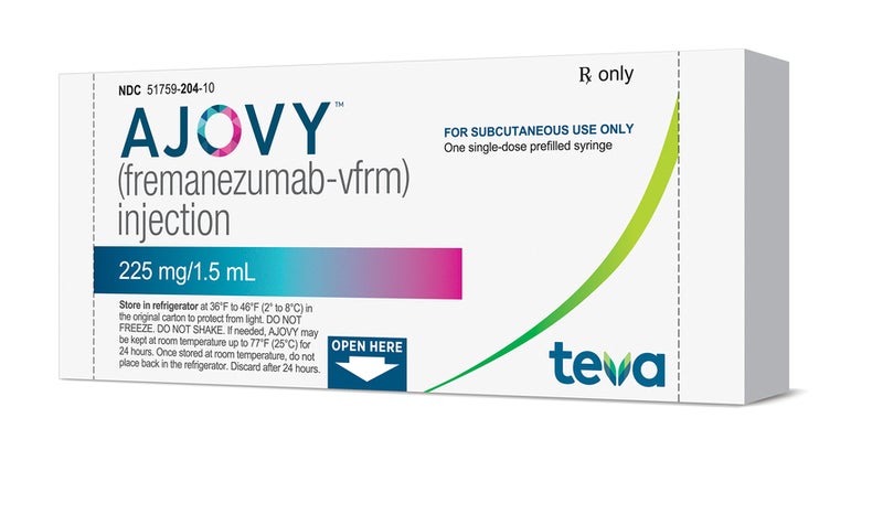 Teva’s migraine drug Ajovy secures EU panel recommendation