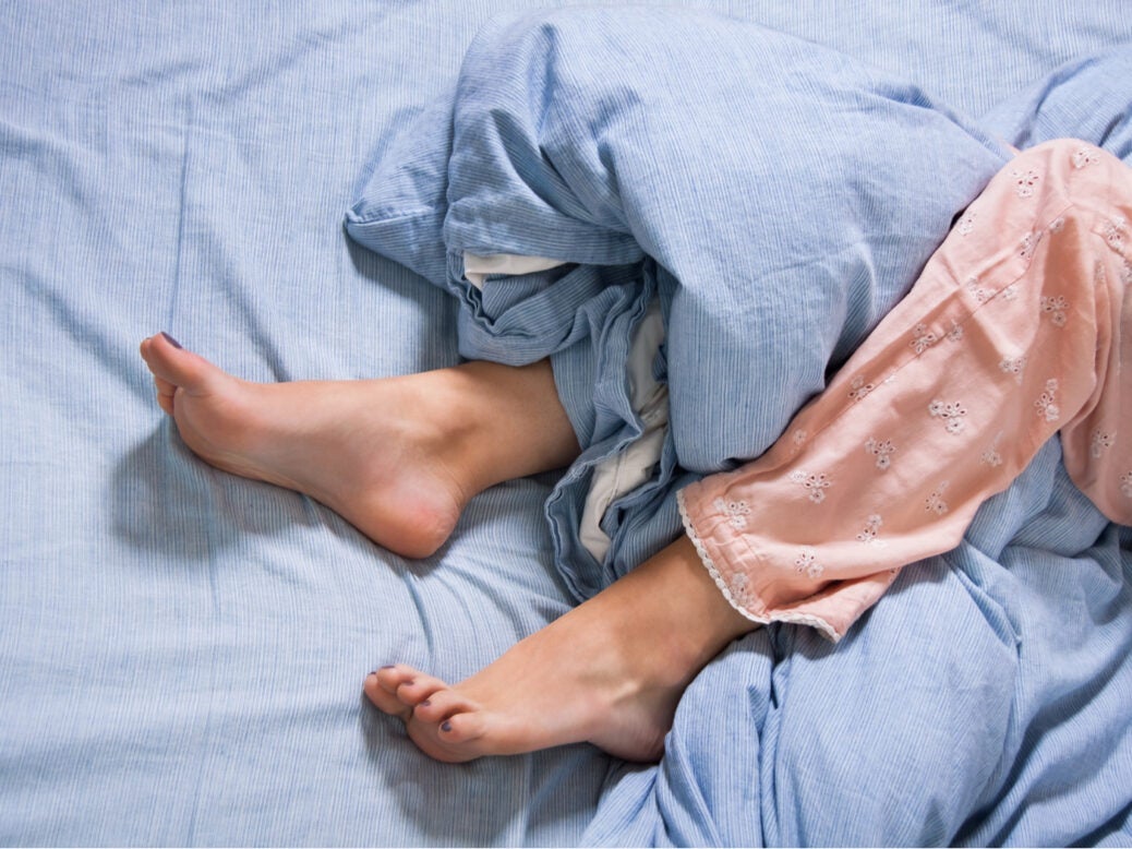 Restless leg syndrome sufferers feel uncomfortable sensations in their legs, such as tingling and numbing.