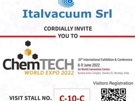 Italvacuum at Chemtech World Expo 2022 in Mumbai, 8-11 June